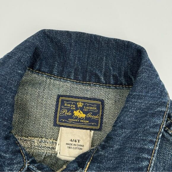 Ralph Lauren Polo Goods Denim Crop Jacket 4/4T - Picture 4 of 6